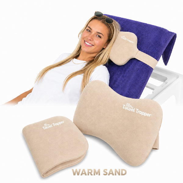 VALUE RANGE Inflatable Towel Trapper and pillow for Beach & Travel